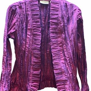Chico blazer excellent  condition! Pink/purple with ruffle no iron!